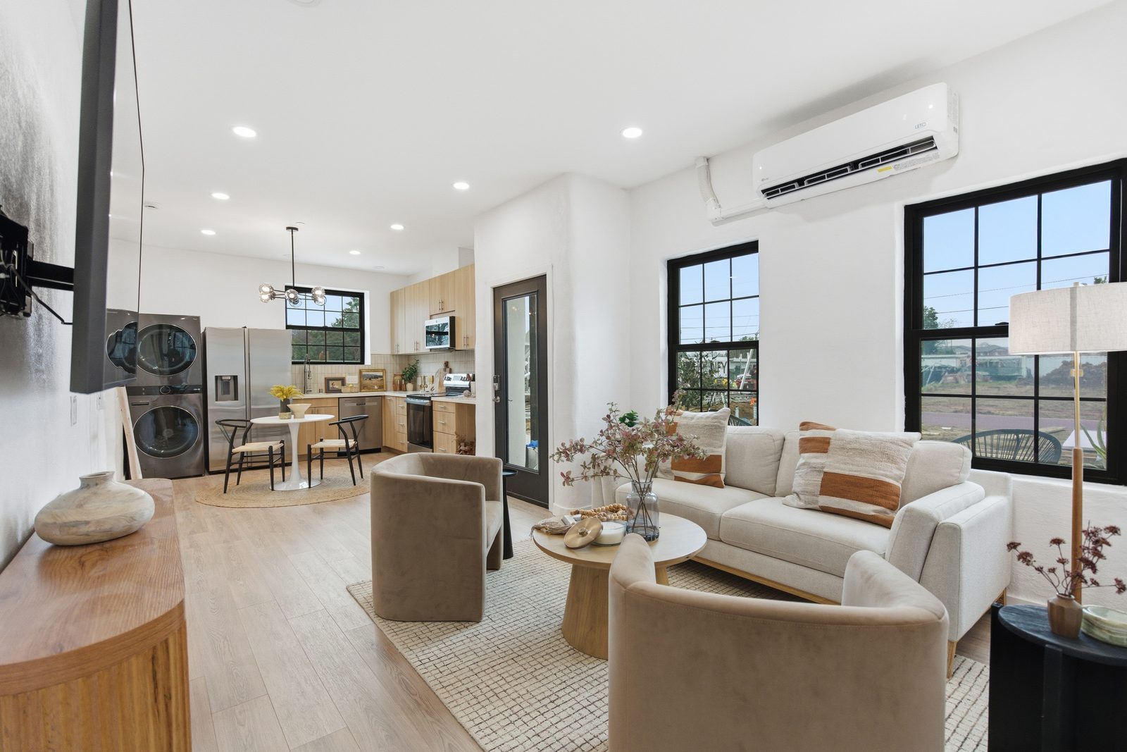 Living and dining room inside a finished Kaizen Way home